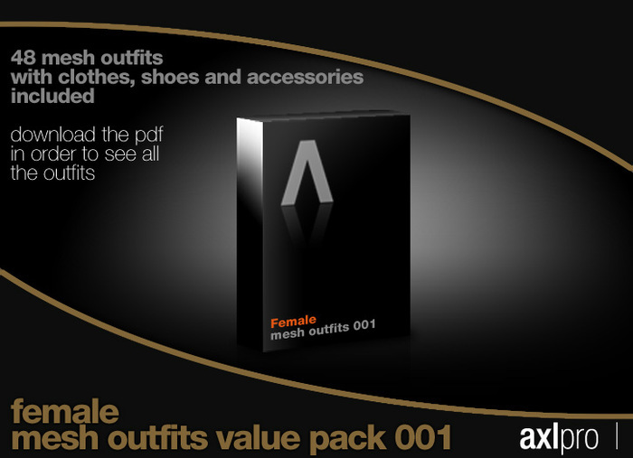 AXL pro - Female Mesh Outfits Value Pack 001