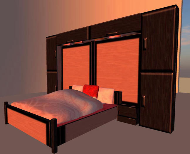 *Black&Pink* Bed&Wardrobe Lito kun shrankoj nigra-rozkolora X