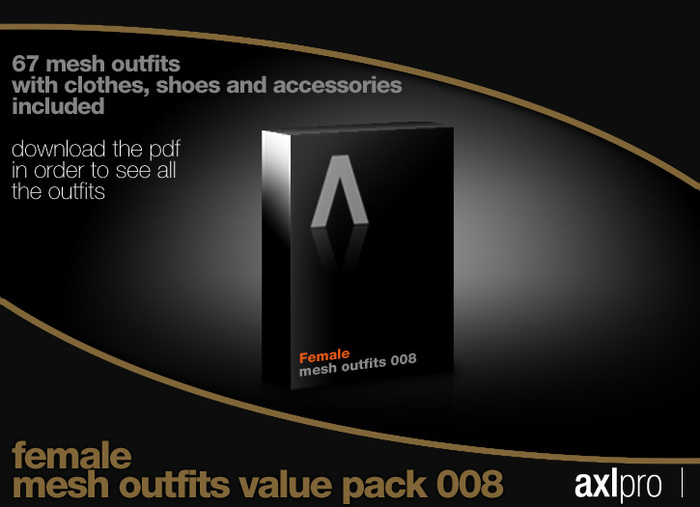 AXL pro - Female Mesh Outfits Value Pack 008