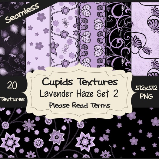 *Cupids Textures * 20 LAVENDER HAZE SET 2