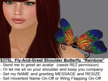 Fly-And-Greet Pet Butterfly "Rainbow"
