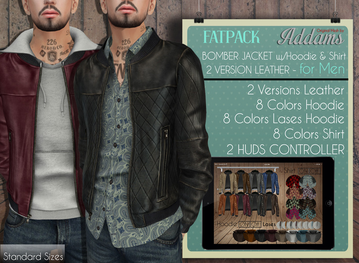 Addams // Bomber Jacket w/ Hoodie & Shirt // FATPACK