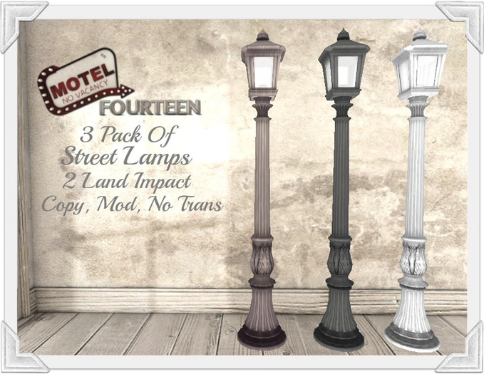 = MoteL 14 = Set Of 3 Street Lamps