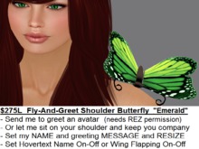 Fly-And-Greet Pet Butterfly "Emerald"
