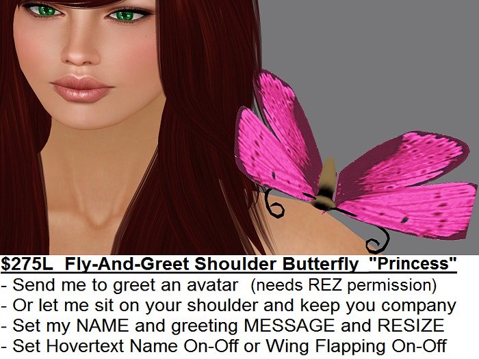 Fly-And-Greet Pet Butterfly "Princess"