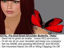 Fly-And-Greet Pet Butterfly "Ruby"