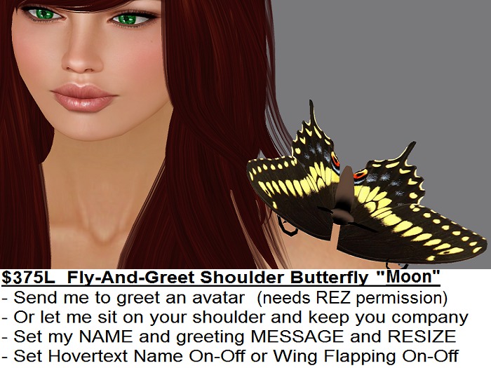 Fly-And-Greet Pet Butterfly "Moon"