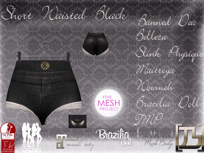 .::Arkan::.Short Waisted Jeans Black