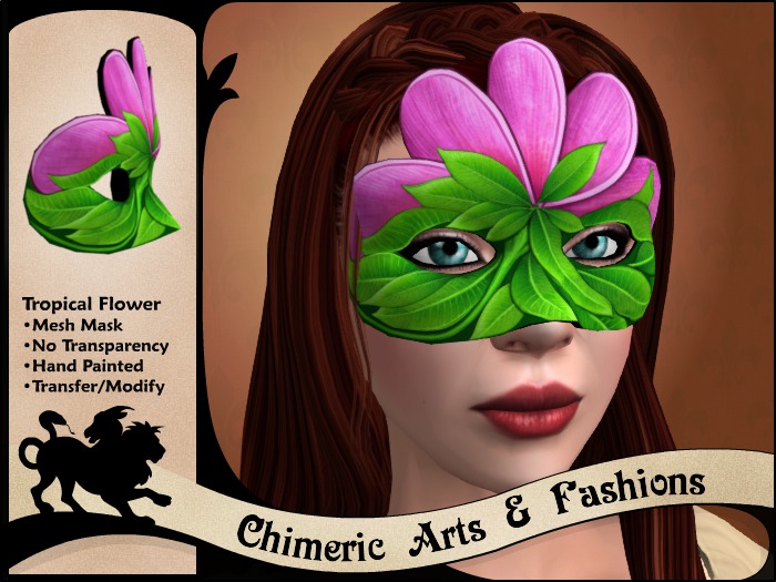 ~Chimeric Fashions~ Tropical Flower Mask (Purple)