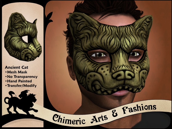 ~Chimeric Fashions~ Ancient Cat Mask (Bronze)