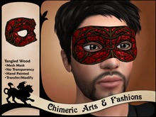 Tangled Wood Mask (Red & Black)
