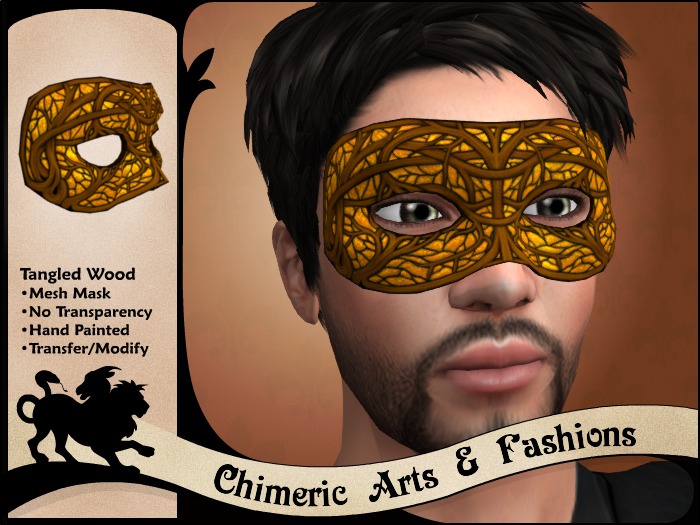Tangled Wood Mask (Yellow & Brown)