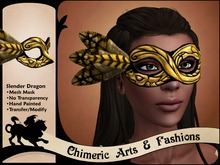 Feathered Slender Dragon Mask (Gold)