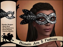Feathered Slender Dragon Mask (Silver)