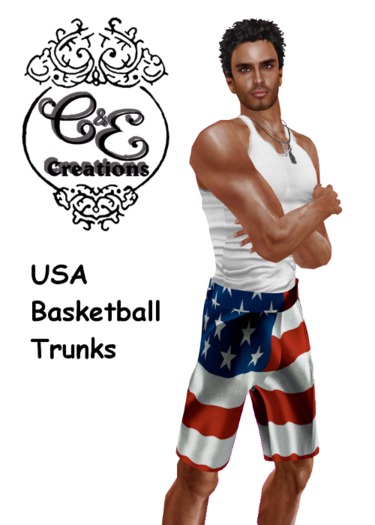 C&E Creations-USA Basketball Trunks
