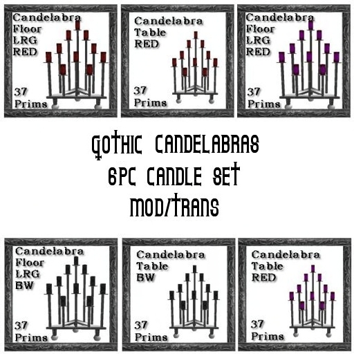 (BL) Blood Candelabra's 6Pc Set