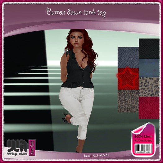 Button Down Tank Red WN