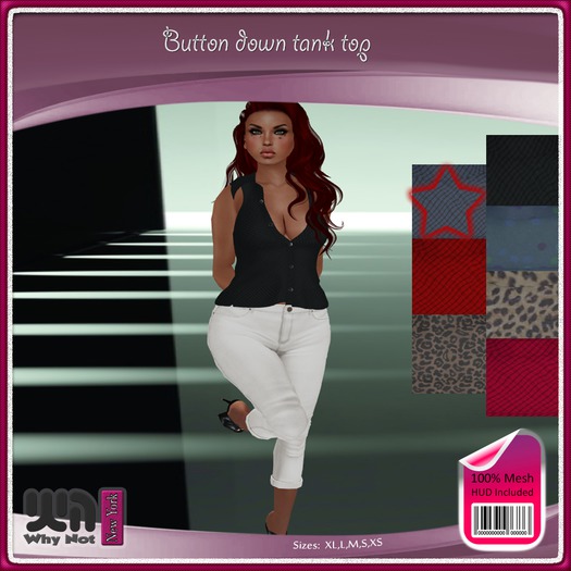 Button Down Tank Blue grey WN