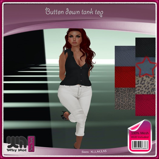 Button Down Tank Blue Dot WN