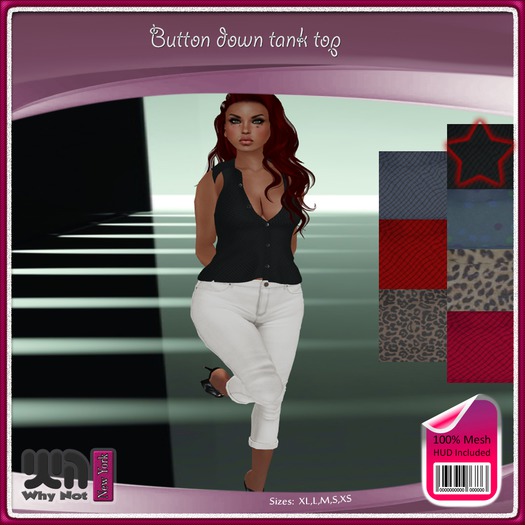 Button Down Tank Black WN