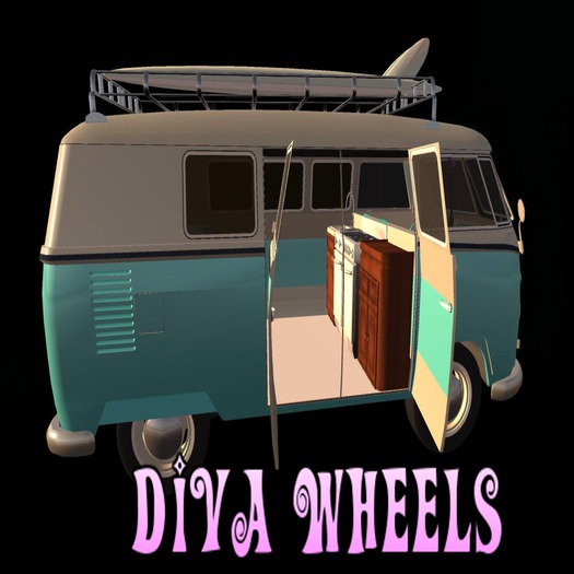 Campervan aqua blue