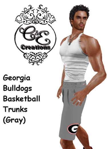 C&E Creations - Georgia Basketball Trunks Gray