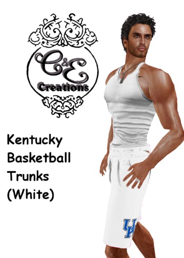 C&E Creations - Kentucky Basketball Trunks White