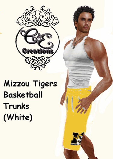 C&E Creations - Mizzou Basketball Trunks Yellow