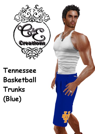 C&E Creations - Tennessee Basketball Trunks Blue