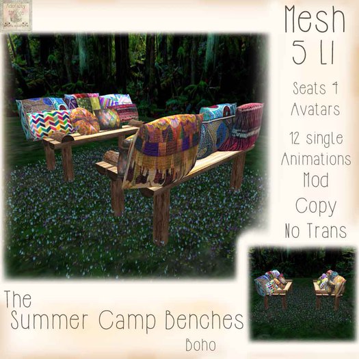 ~ASW~The Summer Camp Benches- Boho