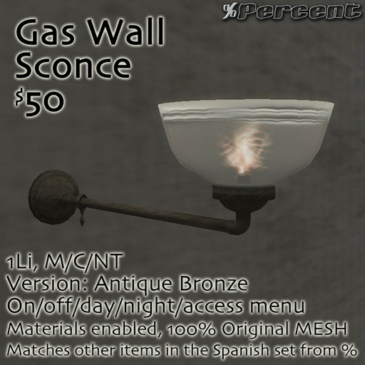 %Gas Sconce - FULL SET *MESH* Delivery Box