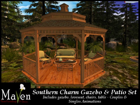 Second Life Marketplace Southern Charm Gazebo And Patio Set Southern Charm Gazebo And Patio Set