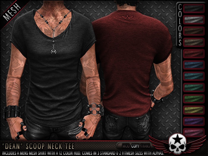 = REBELLION = "DEAN" SCOOP NECK TEE - DEMO