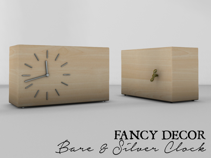 Fancy Decor: Wood Clock (Bare & Silver)