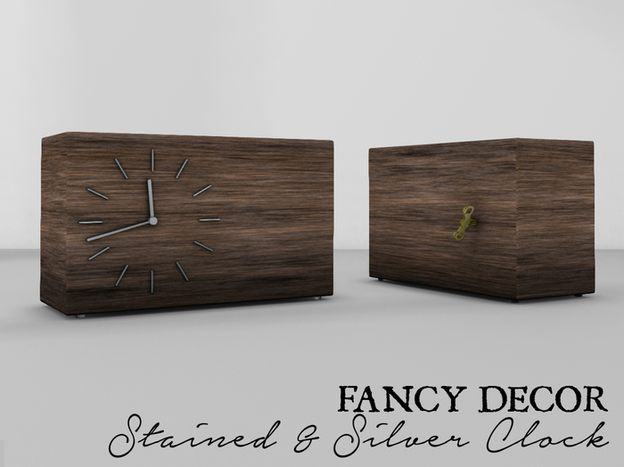 Fancy Decor: Wood Clock (Stained & Silver)