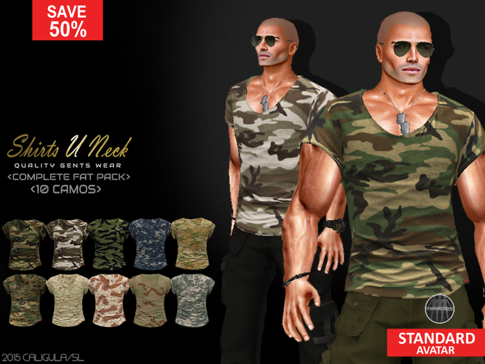 [CA] SHIRT U NECK FAT PACK CAMO