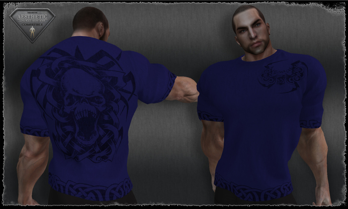T-Shirt - Skull - Blue