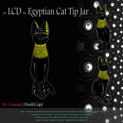 :: LCD :: Copyable Egyptian Cat Tip Jar