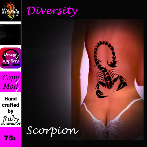 SCORPION TATTOO @ BACK ONLY - OMEGA APPLIER - DIVERSITY