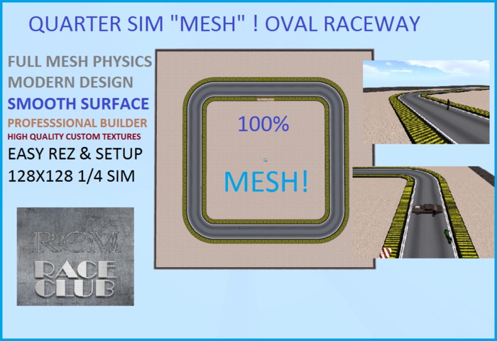 Second Life Marketplace - [RCM] Mesh Oval Raceway v1.01
