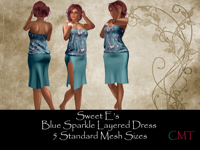 Sweet E's Blue Sparkle Layered Dress