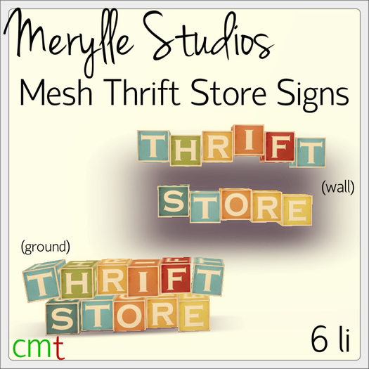 [Merylle Studios] ~ Thrift Store Signs (Mesh) (boxed)