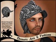 Ornate Swan Burgonet Helm (Steel)