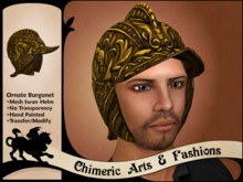 Ornate Swan Burgonet Helm (Brass)