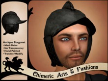 Anitque Burgonet Helm (Dark Steel)