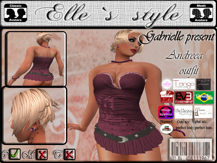 Elle`s style - Andreea garnet  outfit mesh*clasic avi