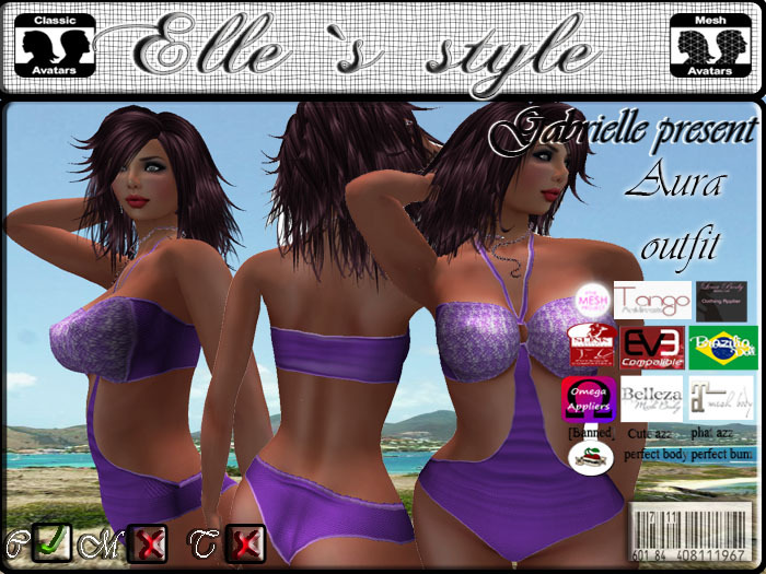 Elle`s style - Aura mauve  outfit mesh&clasic avi