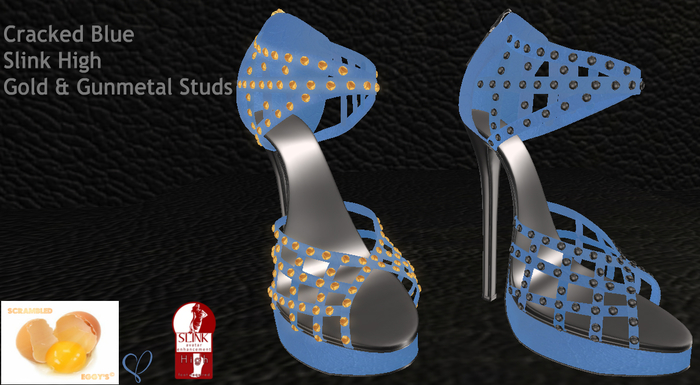 ~Scrambled Eggy's~ Cracked Blue Slink High