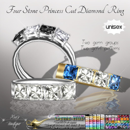 Four Stone Princess Cut Diamond Ring