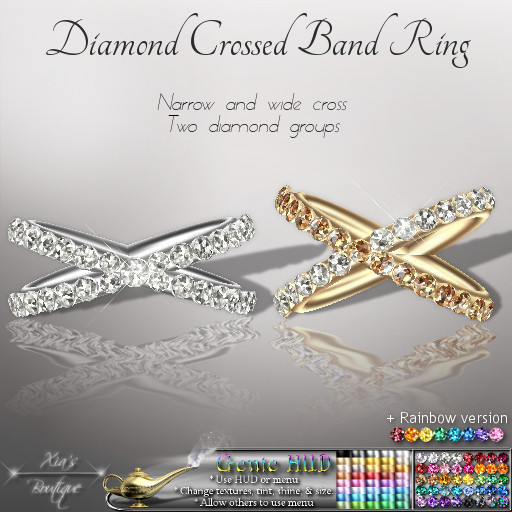Diamond Crossed Band Ring